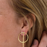 Meridian brass jacket earrings
