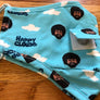 Happy clouds Bob Ross mask with straw hole