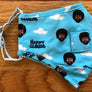 Happy clouds Bob Ross mask with straw hole