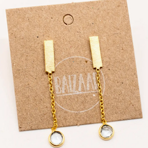 Brass crystal chain studs
