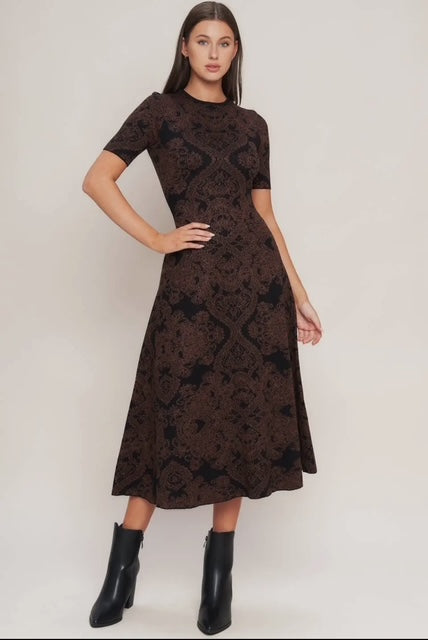 Jacquard sweater midi dress