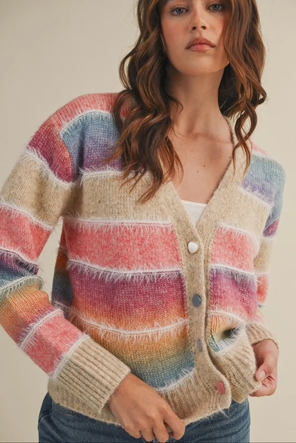 Mohair stripe cardigan