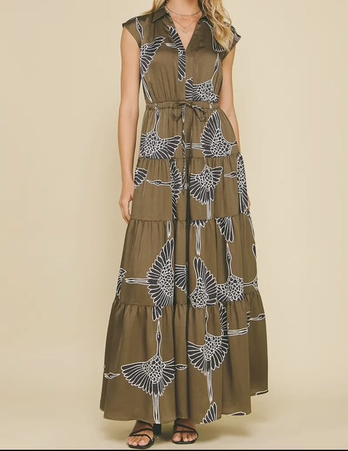 crane print maxi