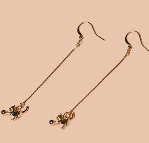 Cat dangle earring