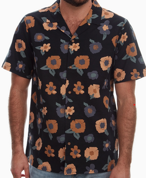 Flower printed seersucker shirts