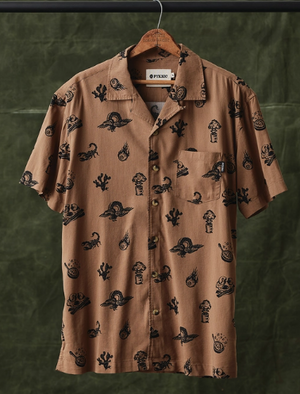 Brain Fried Desert Casual Button Down Shirt Men