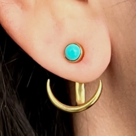 crescent moon and sun earring