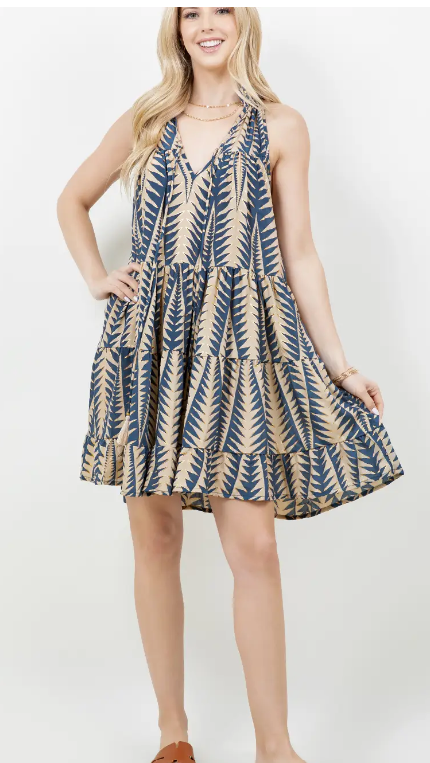 Sleeveless dress with lurex