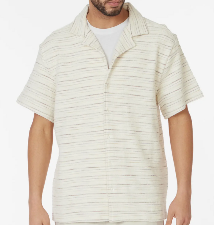 Crochet stripe textured shirts