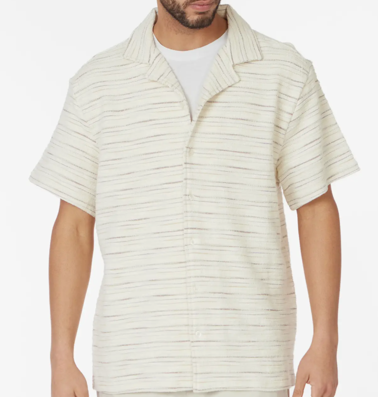 Crochet stripe textured shirts