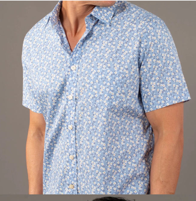 Light blue shirts with small flower