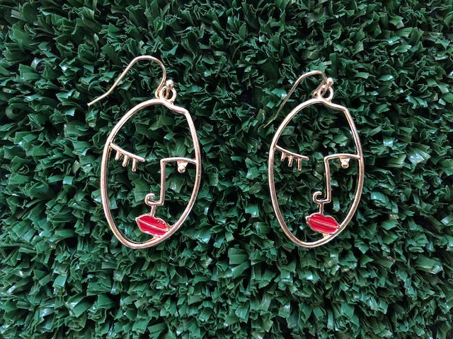 Abstract face hot sale earrings h&m